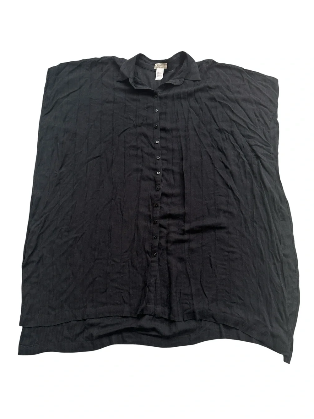 L*Space Black Textured Button Front Beach Cover Up Tunic M/L - Picture 2 of 10